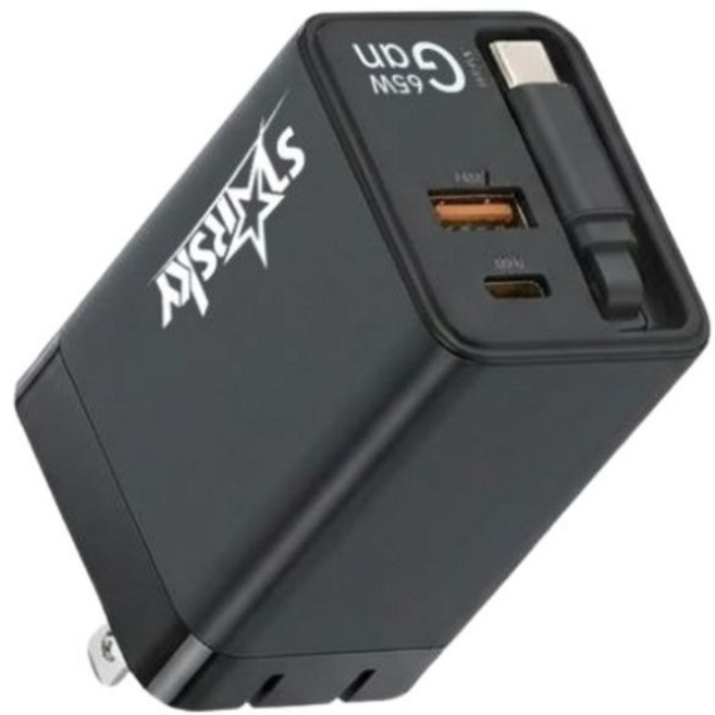 STARSKY 65W GaN 氮化鎵 2.0 電源供應器, 深空黑, 1個