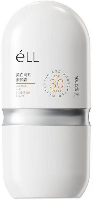 éLL 輕透防曬素顏霜 SPF30 PA+++ 妝前隔離 提亮潤色 養膚持妝 20g, 1件, eLL美白防曬款【清透防曬】【兩瓶裝】, 30ml