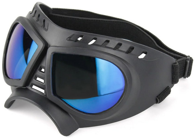 멋진 애완견 개 고글 자외선 선글라스 보호 방수 차단 야외 액세서리 방풍 조절, L, Blue