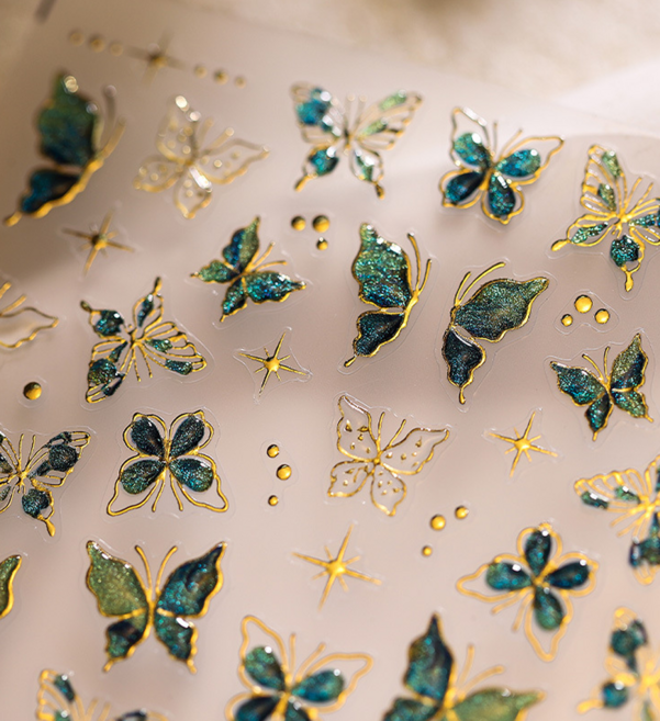 [프리미엄]엠보 네일 스티커 3D 네일 스티커 입체 네일 스티커 TENSOR, 1개, 4.나비