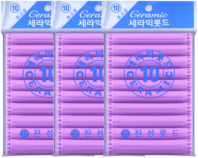 오라이브 진성 셀프파마 세라믹 헤어 롯드 10호, 3개, 핑크
