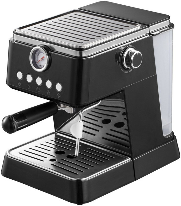 意式咖啡機家用Espresso Machine小型半自動20Bar咖啡機奶泡, 18機械壓力錶款黑:國內可用110V, 1個, 1L