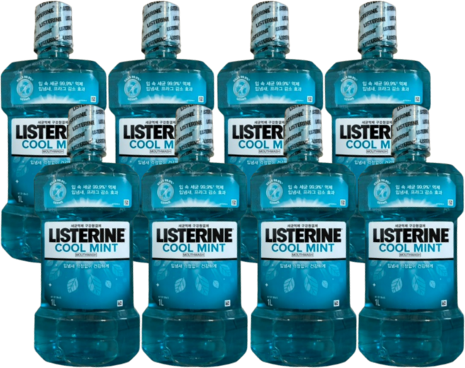 리스테린 쿨민트 구취 케어 민트향, 8개, 750ml
