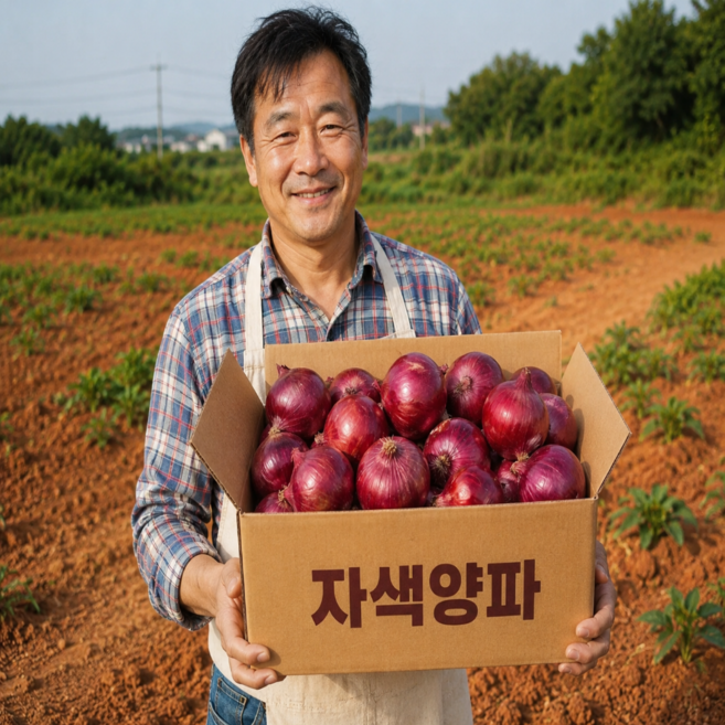 황토밭에서 기른 무안 햇 자색양파, 1박스, (소) 3kg