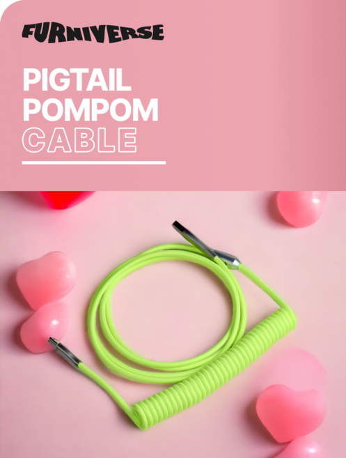 돼지꼬리폼폼 USB-C 데이터-충전케이블, 1개, 샤인그레이, 3.3m