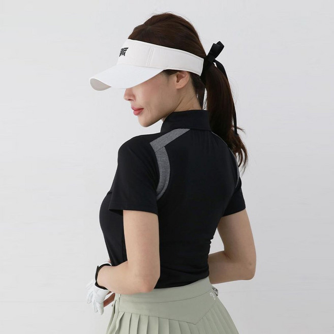 [순이야] J.여성 기능성 어깨라인 카라 반팔티