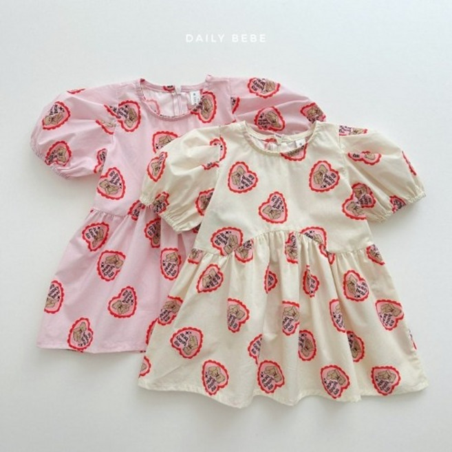 벨르팜므 아기 유아 여아 데일리베베 허니베어원피스