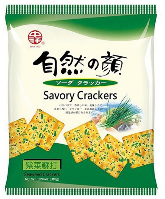 (中祥) 自然之顏 香蔥蘇打餅乾, 1個, 紫菜蘇打餅 280g