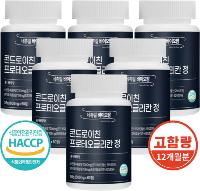 프로테오글리칸 콘드로이친 프리테오글리칸 콘도로이친 600mg, 6개, 60정