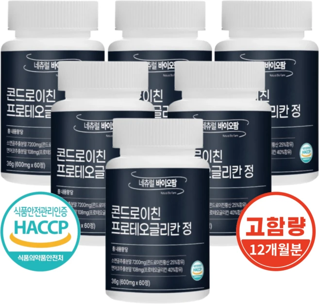 프로테오글리칸 콘드로이친 프리테오글리칸 콘도로이친 600mg, 6개, 60정 - 쿠팡