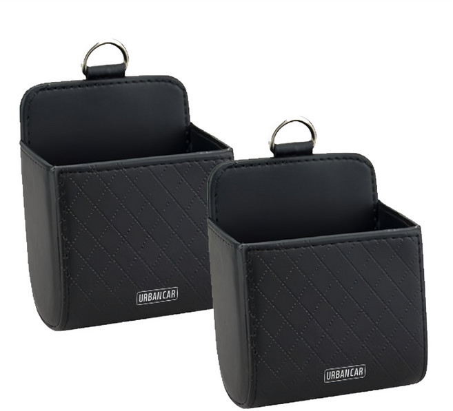 어반카 차량용 송풍구형 레더포켓, 2개, 블랙