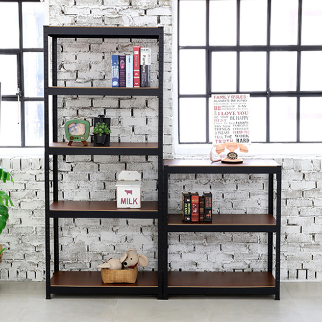 이지랙 경량랙 무볼트 앵글 조립식 철제선반 600, 블랙 5단, 1세트