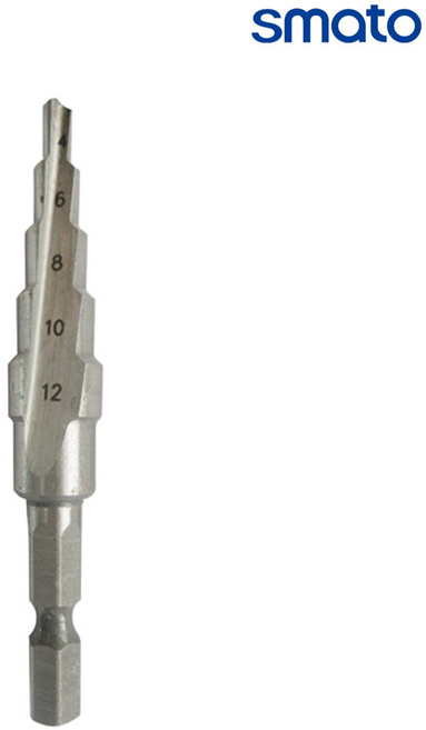 스마토/스텝드릴/S5-412(HEX)/홀쏘/드릴비트/6각생크/직선형, 스마토/스텝드릴/홀쏘/드릴비트/6각생크 S5-412(H, 1개