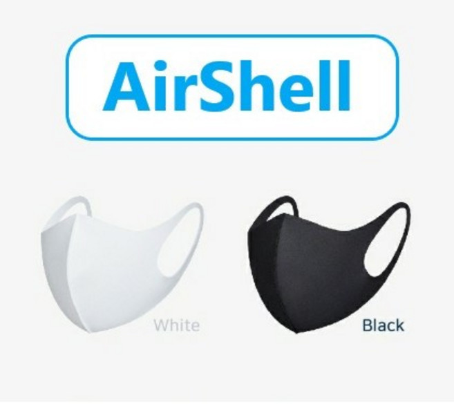 에어로쿨 소재 향균 마스크_에어셸 블랙 화이트 대형 1매입, 에어셸 블랙 1매입, 1개, 1개입