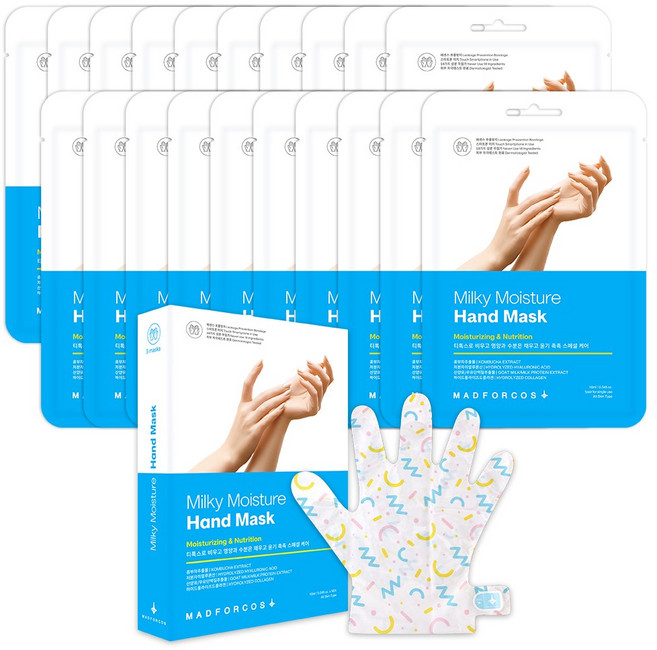 매드포코스 밀키 모이스쳐 핸드 마스크 팩, 16ml, 20개