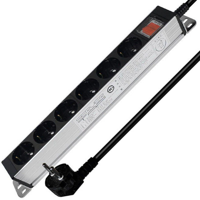 현대일렉트릭 알루미늄 멀티탭 6구 8구 10구 12구 14구 1.5M / 2.5M / 5M [안전커버 증정], 1개