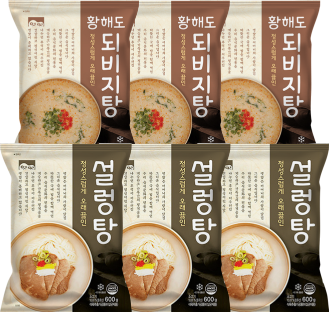 고향식품 옛맛 되비지탕 600g&설렁탕 600g 반반 세트 여섯팩 (각3), 1세트, 3.6kg