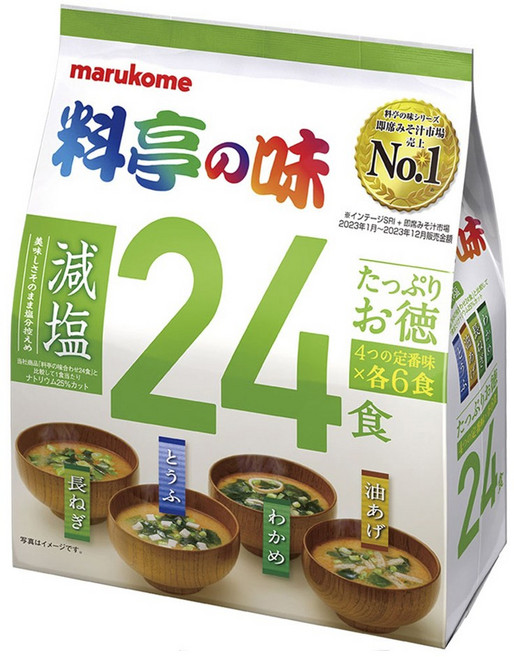마루코메 요리정의 맛 저염 파 + 두부 + 미역 + 유부 24개입, 396g, 1개