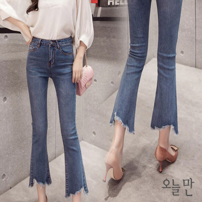 뉴욕멋쟁이 스쿱 컷팅 여성 부츠컷 청바지