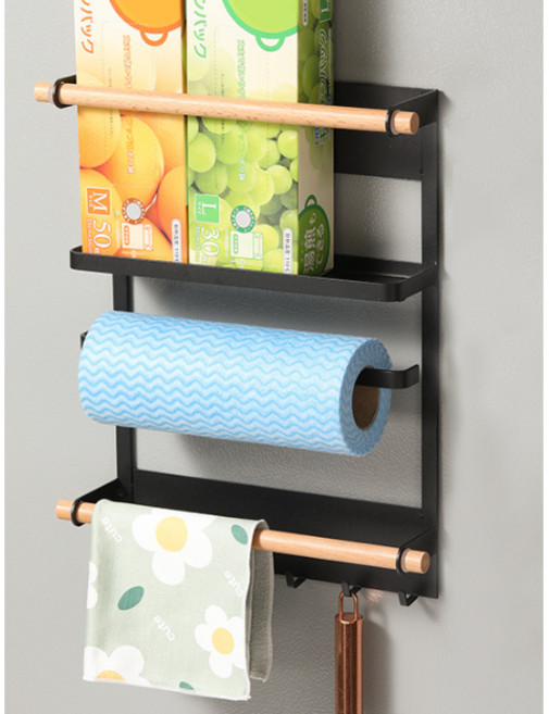 레디박스 자석형 수납선반 키친타올 걸이, 블랙