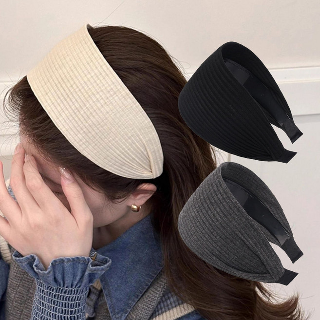 하우블리 멜로우데이 귀 안아픈 넓은 와이드 헤어밴드 여성 머리띠 3종 세트