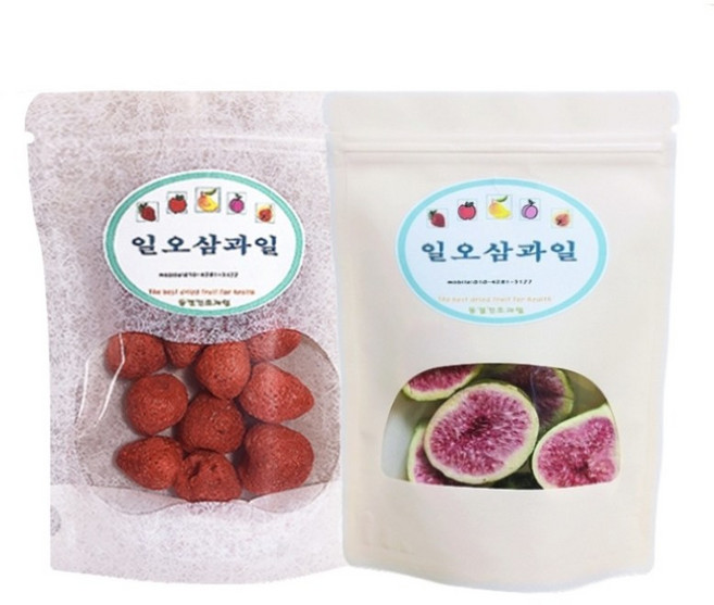 딸기칩+무화과칩, 2개, 60g