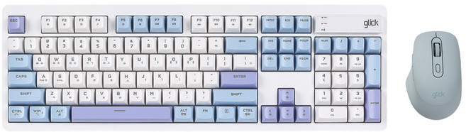 지클릭커 오피스프로 사일런스 M 무소음 방수 키보드 마우스 세트 104키, 인체공학, 스카이 시티, WMK529