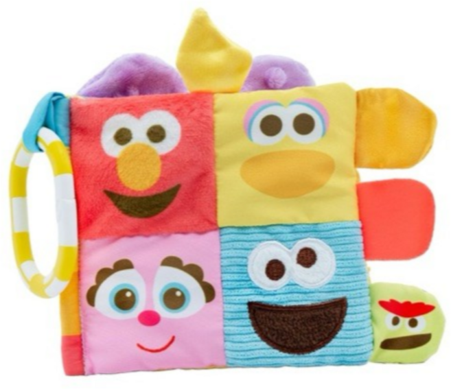 Sesame Street 芝蔴街安撫布書固齒器 Elmo Cookie安撫娃娃 柔軟材質 多重感官刺激 舒緩長牙不適, 1個