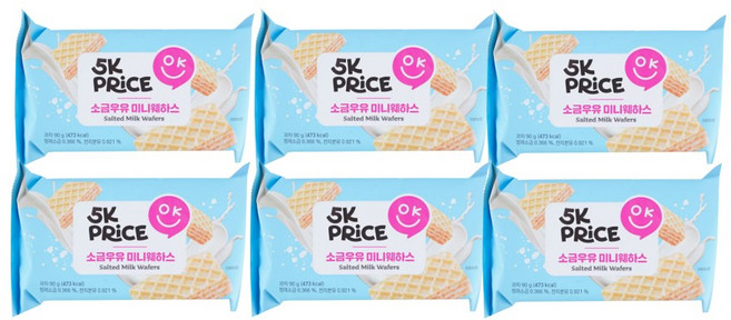 소금우유 미니웨하스, 6개, 90g