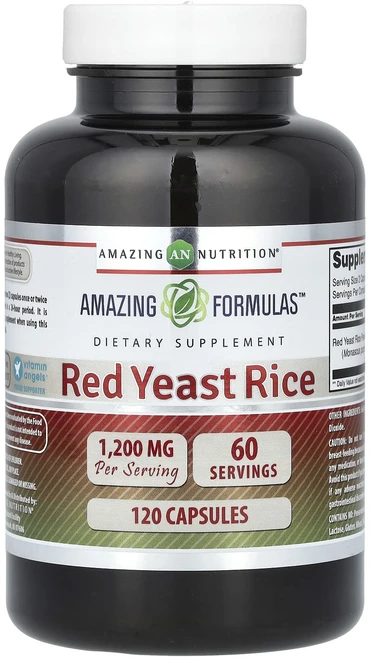 영양소를추분히 Amazing Nutrition 쌀 홍국 1200mg 캡슐 120정(캡슐 1정당 600mg) 채워야합니다, AmazingNutrition쌀홍국1200mg캡슐120, 1개 - 쿠팡