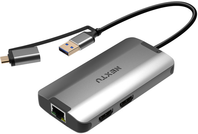 USB A/C타입 to 듀얼 HDMI 멀티허브 NEXTU 5122TCH-DUAL / 디스플레이 아답터 /듀얼 확장, 1개