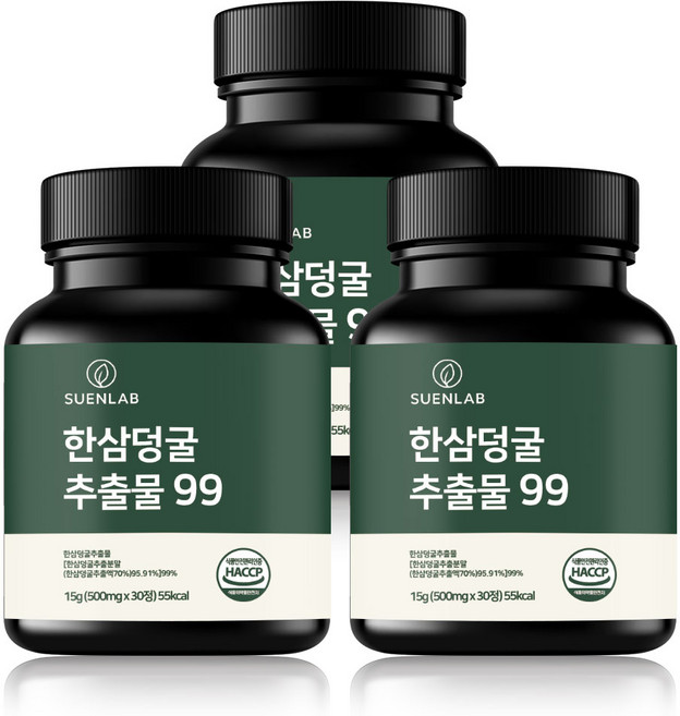 수앤랩 한삼덩굴 추출물 99 퍼센트 식약청인증 HACCP 어린이 청소년 키즈, 3개, 30정