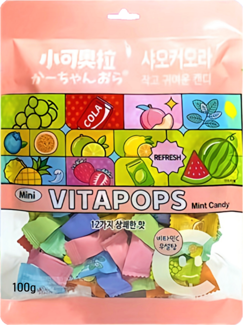 [공식수입 정품] 샤오커오라 캔디 베트남 사탕 간식 무설탕 알사탕 개별포장 비타민C, 1개, 100g