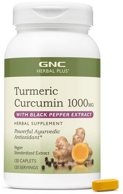 지엔씨 터메릭 커큐민 1000mg 블랙페퍼 추출물 함유 GNC Turmeric Curcumin With Black Pepper Extract, 5개, 120정