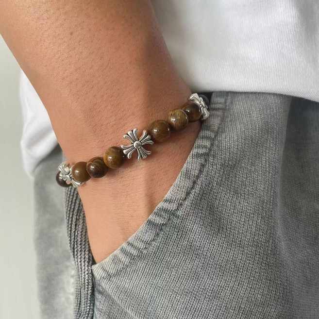 엔틱 크로스 호안석 십자가 팔찌