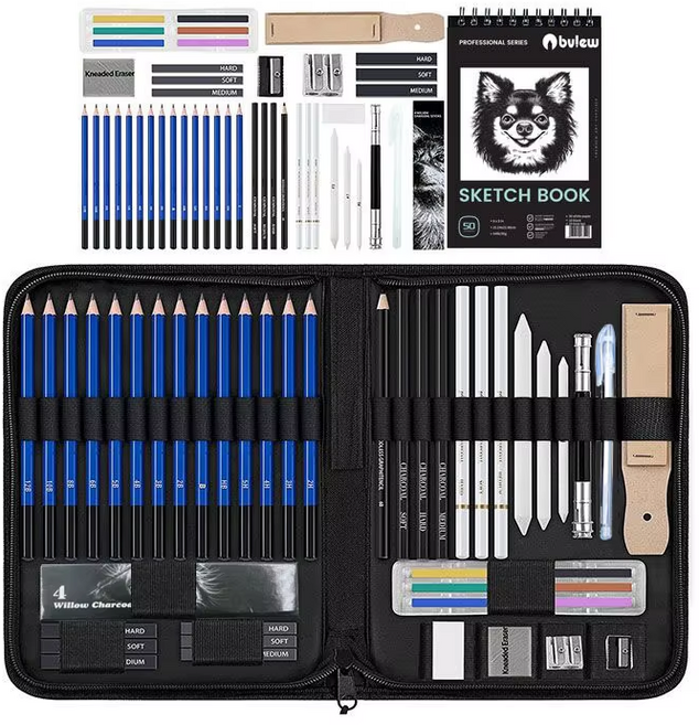 BVIEW STUDIO 프로페셔널 시리즈 49종 스케치북 포함 스케치 드로잉 미술 전문가용 학생 학교 선물, 1세트