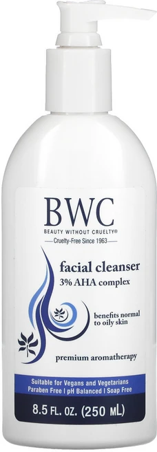 Beauty Without Cruelty 페이셜 클렌저 3% AHA 복합체 250ml(8.5fl oz) 2팩, 250ml - 쿠팡