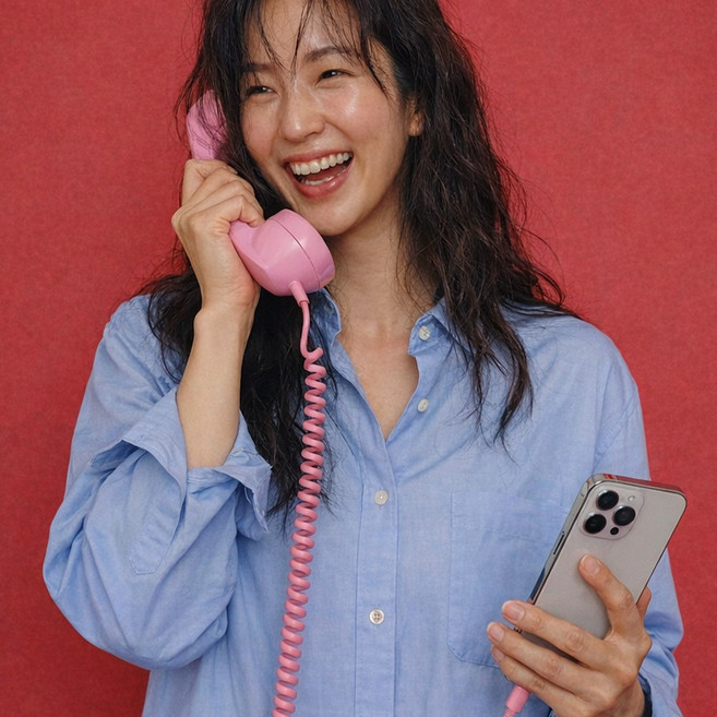 레트로 수화기 전화기 이어폰 빈티지, 1개, 블랙(C타입)