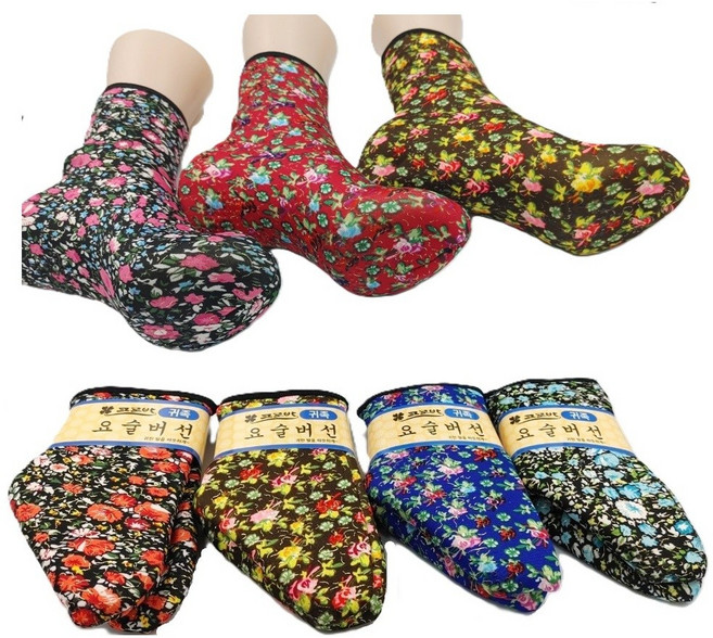 장안의 화제 VIC 전통 요술버선 귀족 중목형 3켤레 어르신 겨울덧신 수면양말 복지관