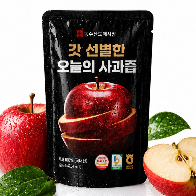 [물 한방울 없는] 국산 100% 원액 그대로 NFC 사과즙, 30개, 120ml
