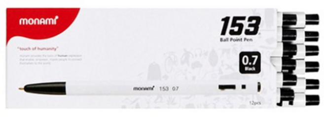 모나미/153볼펜 (0.7/12pcs), 블랙 컬러, 12개