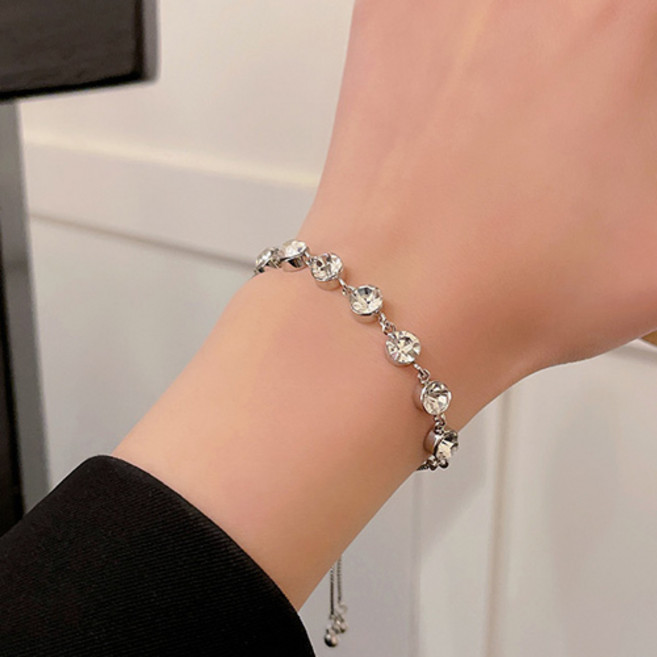유니크 큐빅 포인트 패션 여성 팔찌 J1562