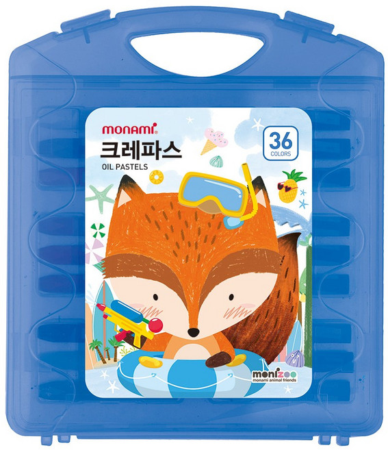 모나미 모니주 크레파스 남, 36색, 1개