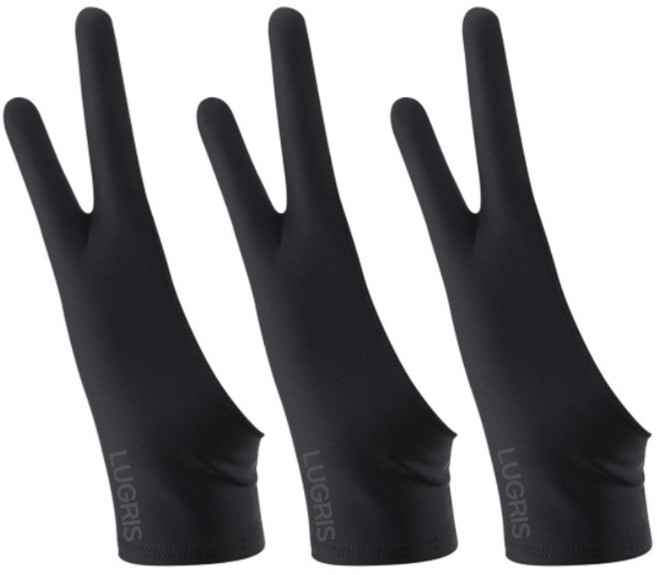 태블릿 패드 터치방지 드로잉 장갑 3p, 블랙 M