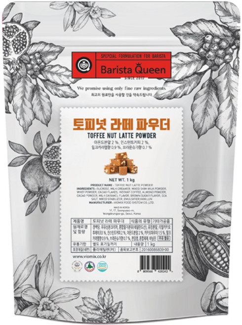 바리스타퀸 토피넛 라떼 파우더, 1kg, 1개입, 1개