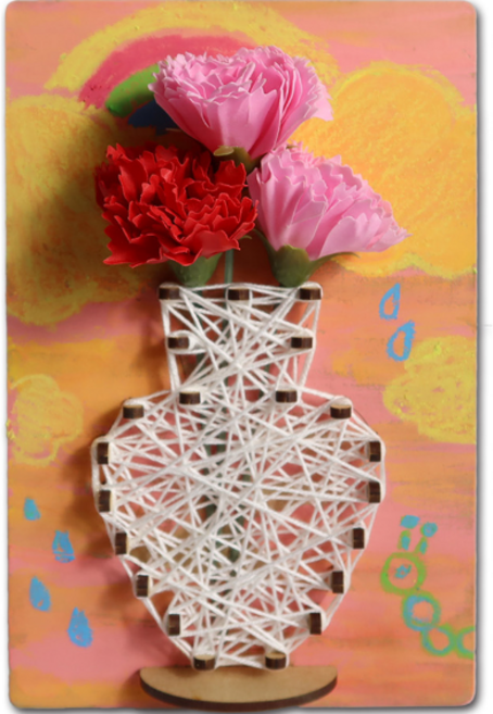 퍼니스쿨 스트링아트 꽃병 안전 스트링아트 못이 필요없는 스트링아트 꽃병, 1세트, 2.긴~목형꽃병