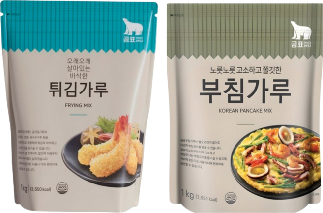 곰표 부침가루 + 곰표 튀김가루 지퍼백 구성, 5세트, 2kg