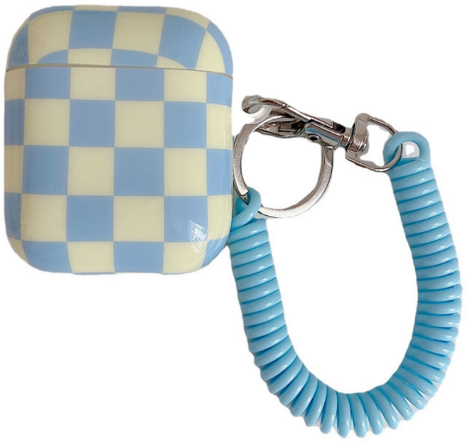 키키야 체크 앤 패턴 컬렉션 에어팟케이스, 1개, 파스텔 체커보드 에어팟케이스, 에어팟1/2세대