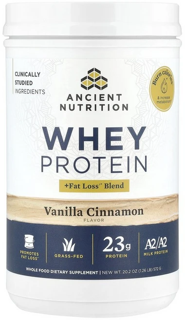 에인션트 뉴트리션 Ancient Nutrition 유청 단백질 + 지방 감량 혼합물 바닐라 계피 572g1.26lb123688원산지:기타 - 쿠팡