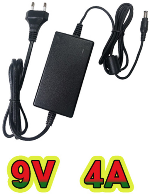 순흥전기어댑터 9V 어댑터 모음 9V 0.35A ~ 4A 까지 생산 아답타 직류전원장치, 9V 4A 전원선일체형, 1개